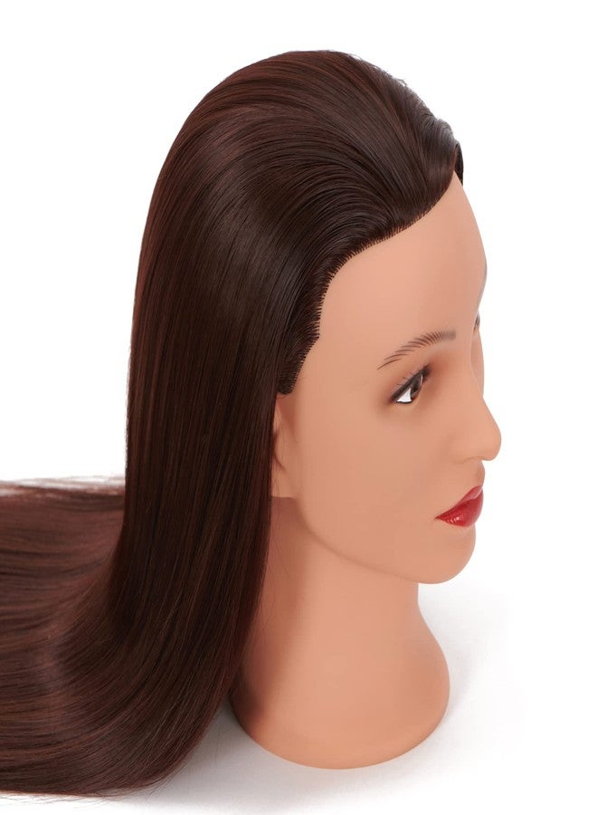 Headfix 26"-28" Long Hair Mannequin Head Synthetic Fiber Hair Hairdresser Practice Styling Training Cosmetology Manikin Doll Head with Clamp - Image 3